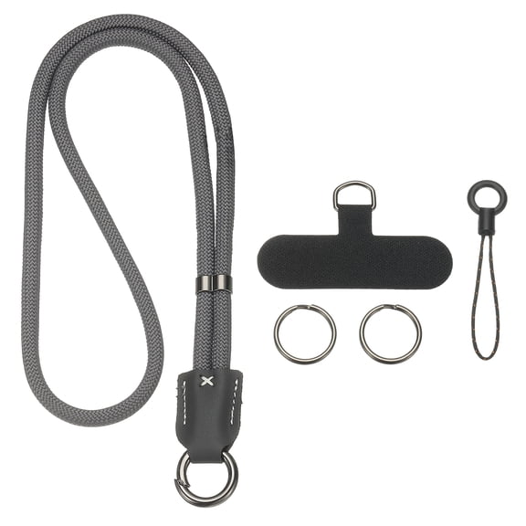 Cell Phone Lanyard, 18.5inch Phone Lanyard Crossbody Neck Anti Theft Strap Chain Universal Wrist Adjustable Long with Tether Tab for Women Mobile Cellphone Case, Dark Gray