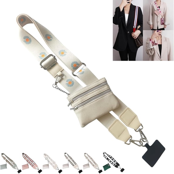 Cell Phone Lanyard Crossbody,Adjustable Cell Phone Strap with Wristlet,Clip and Go Strap for Phone with Wallet