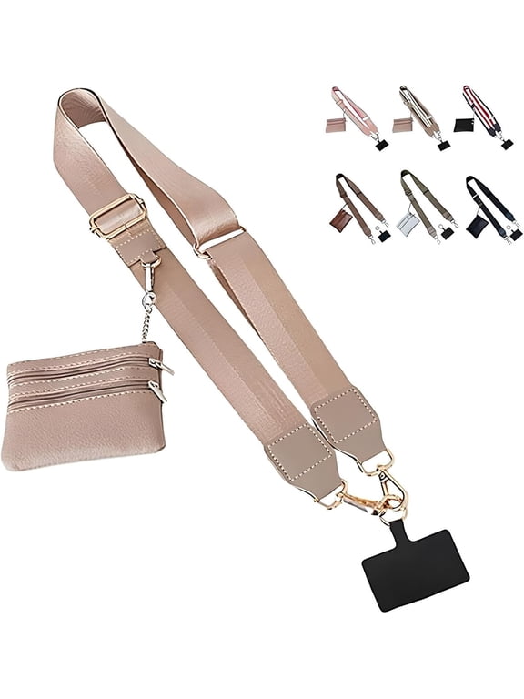 Cell Phone Lanyard Crossbody,Adjustable Cell Phone Strap with Wristlet,Clip and Go Strap for Phone with Wallet