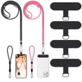 thumbnail image 1 of Cell Phone Lanyard, Universal 2× Phone Crossbody Lanyard for Women, 2× Wrist Phone Strap and 4× Upgraded Connectors Compatible with Most Phones (Black Pink), 1 of 6