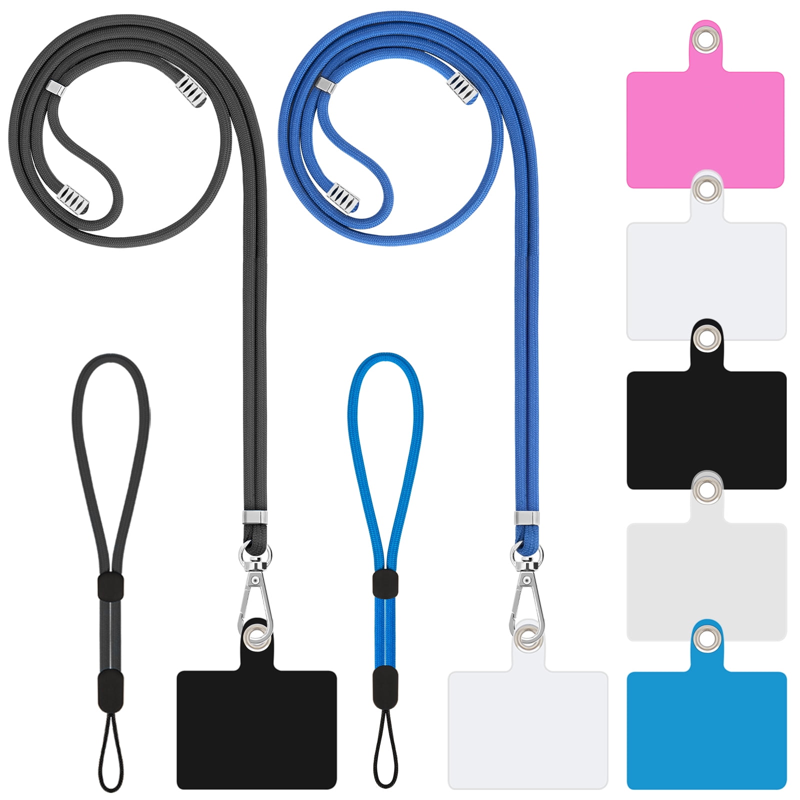 Universal Phone Lanyard with Wrist Strap, Adjustable Crossbody Cell Phone  Lanyard Neck Strap and Wristlet Strap with 2 Lobster Clips, Phone Tether