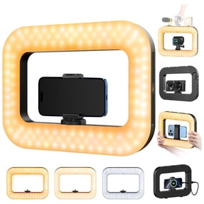 Cell Phone Light for Video Recording, Handheld Phone Stabilizer with Light, 8000mAh LED Selfie Phones Ring Light with Phones Holder, Smartphone Video Rig for Camera, Action Camera