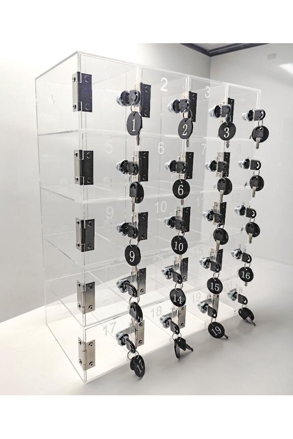 Cell Phone Lock Box for Classrooms & Offices 20-Box Charging Locker for Employees & Students, Portable Phone Jail Lockbox with Large 8x4x4 Boxes