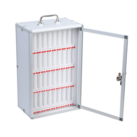 Cell Phone Locker, Aluminum Alloy Pocket Chart Storage Locker, Wall-Mounted Cell Phones Storage Cabinet with Handle and Safety Lock for Office, Classroom, Gym