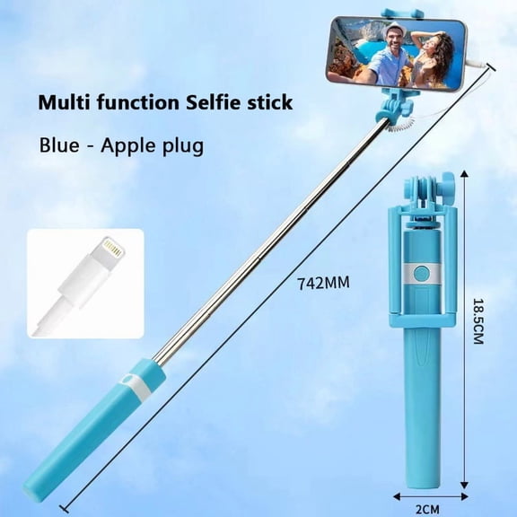 Cell Phone Mini Selfie Stick With Button Wired Plastic Handle Monopod Universal Portable Selfi Stick For Mobile Phone 8.5-74CM