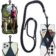 Cell Phone Neck Holder by Gecko - Phone Neck Strap Lanyard Phone Case Compatible with iPhone Lanyard - Phone Strap Holder SIVLER Bling XL Neck - Black Diamond