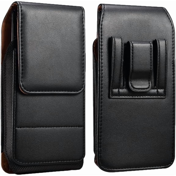 Cell Phone Pouch Belt Clip Holster Case with Belt Loop Card Slot for iPhone 14 Pro Max 15 Plus 13 Pro Max 12 Pro Max, Galaxy S24 Ultra S23 U S22 Ultra S21 Plus A15 A55 A35 A25, OnePlus 12 (Black, L)