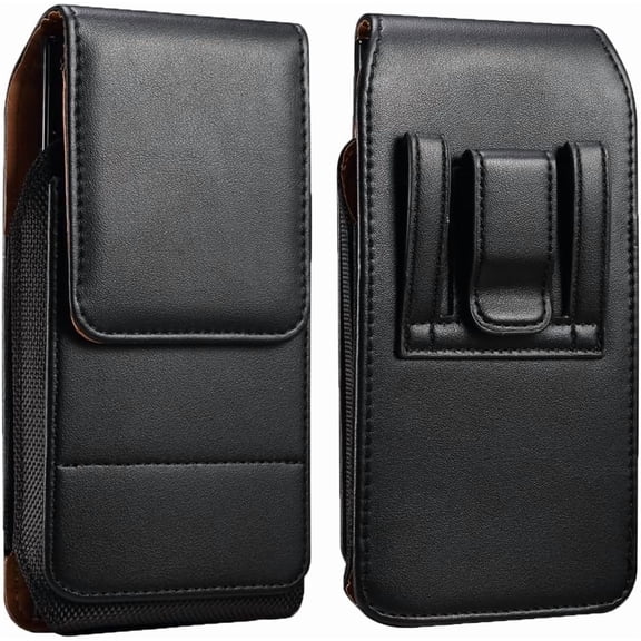 Cell Phone Pouch Belt Clip Holster Case with Belt Loop Card Slot for iPhone 14 Pro Max 15 Plus 13 Pro Max 12 Pro Max, Galaxy S24 Ultra S23 U S22 Ultra S21 Plus A15 A55 A35 A25, OnePlus 12 (Black, L)
