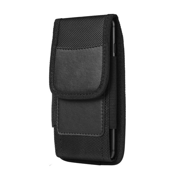 Cell Phone Pouch, Scanner Holster for TC52 TC53 TC58 Phone Case, Nylon Cell Phone Belt Clip Holster Carrying Pouch with Card Holder, Black