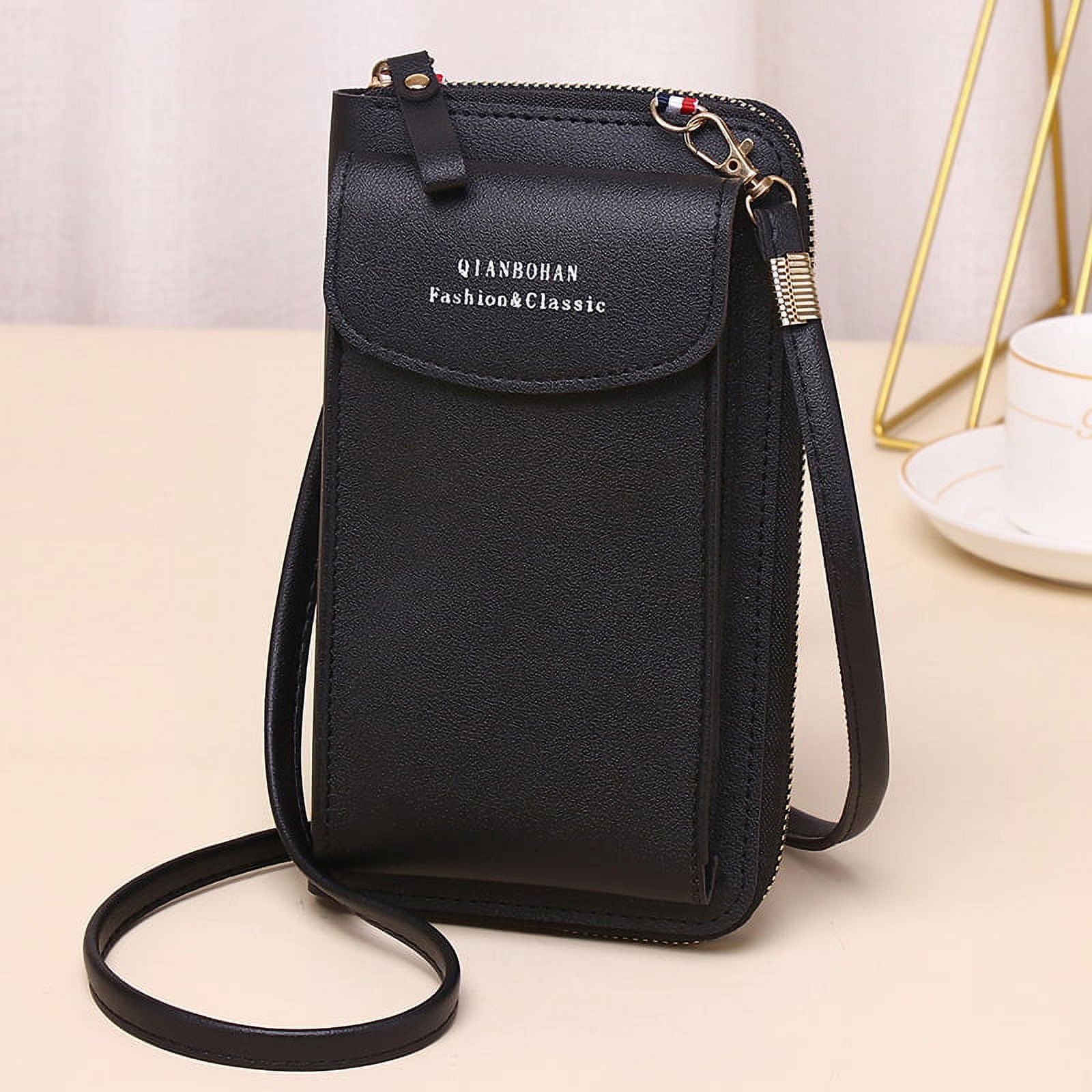 Aitbags Mini Soft PU Leather Wristlet Clutch Crossbody Bag with Chain Strap  Cell Phone Purse