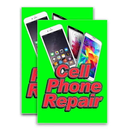 Cell Phone Repair (24" X 36") Vinyl Decal Only (Pack of 2) |Sign|Sticker|Poster