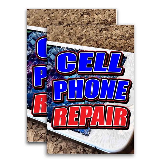 Cell Phone Repair (24" X 36") Vinyl Decal Only (Pack of 2) |Sign|Sticker|Poster
