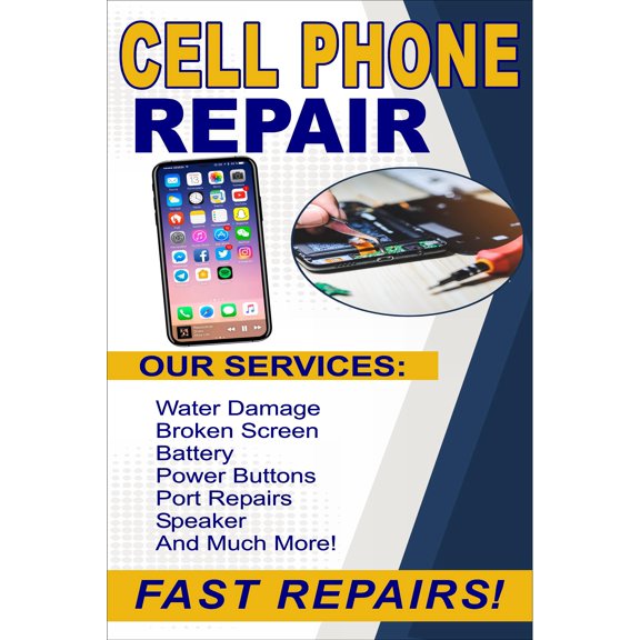 Cell Phone Repair Fast Repairs Advertising Poster Sign