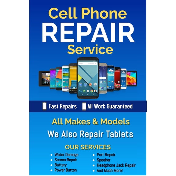 Cell Phone Repair Service Advertising Poster Sign