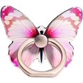 thumbnail image 1 of Cell Phone Ring Holder – Butterfly Design Phone Grip Stand with 360° Rotation, Finger Ring Kickstand for Smartphone Mobiles and Tablets, Adjustable Holder for Hands-Free Use (Red), 1 of 9