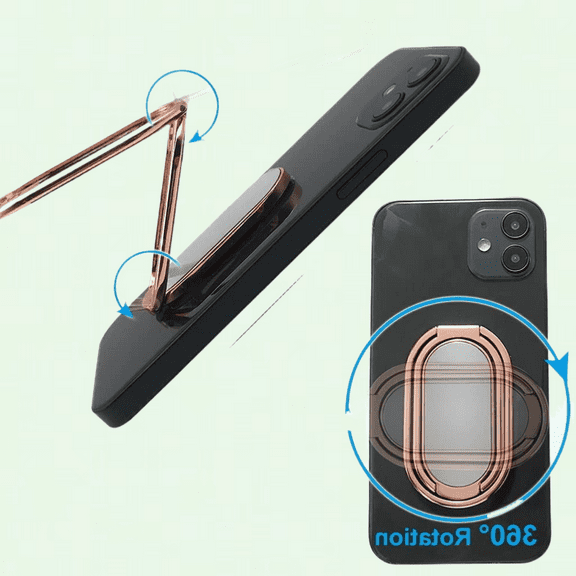 Cell Phone Ring Holder Finger Kickstand, Rose Gold