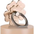 thumbnail image 1 of Cell Phone Ring Holder Stand – 360° Rotation Finger Grip Kickstand for Smartphone Mobile, Tablets – Universal Metal Phone Grip Ring with Flower Design – Gold, 1 of 12