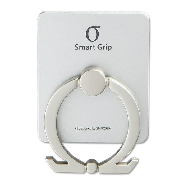 Cell Phone Ring Holder & Universal Grip Kickstand Compatible with All Major Smartphones | Omega (Silver)