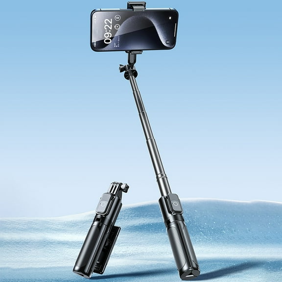 Cell Phone Selfie Stick Tripod, Portable Tripod for iPhone, Outdoor Travel Photography Handheld Gimbal Selfie Stick - Extendable Smartphone Stand, All-in-1, Compatible with iPhone/Android