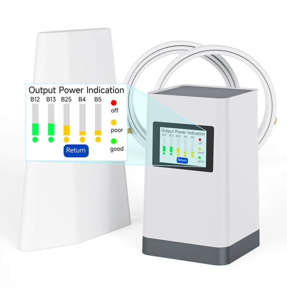 Cell Phone Signal Booster for Home Office Basement RV, Covers 4,000 sq ft, Supports 4G 5G LTE for All US Carriers - Verizon, AT&T, T-Mobile & More, Built-in Indoor Antenna, APP Support, FCC Approved