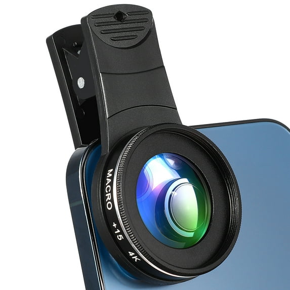 POPETPOP Phone Camera Macro Lens Black Multi-Coated Glass Durable Clip-on