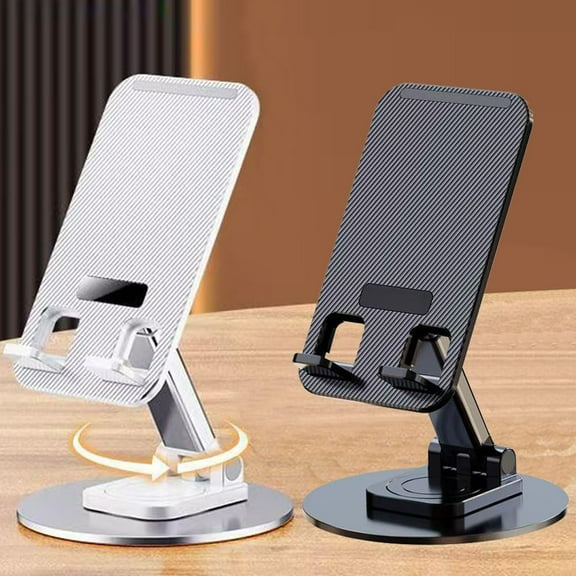 Cell Phone Stand 2 Pack,Angle Height Adjustable Cell Phone Holder for Desk,Foldable Desktop Phone Holder Cradle Dock with Silicon Pad Compatible with All Mobile Phones