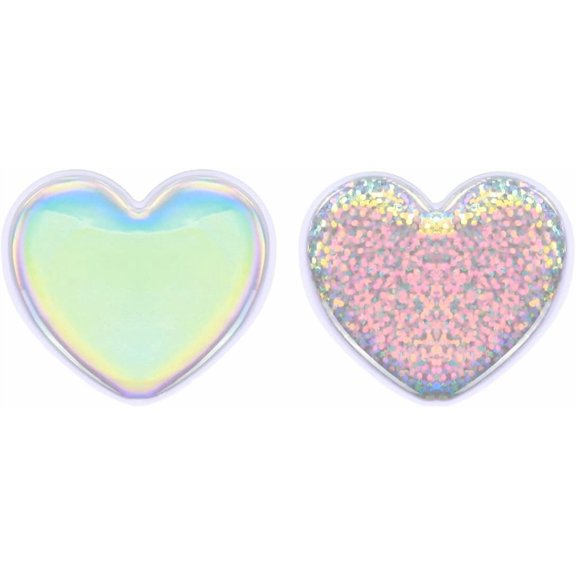 Cell Phone Stand, 2Pcs Heart Shape Laser Collapsible Phone Grip for Phone and Mini Tablets (Laser White)