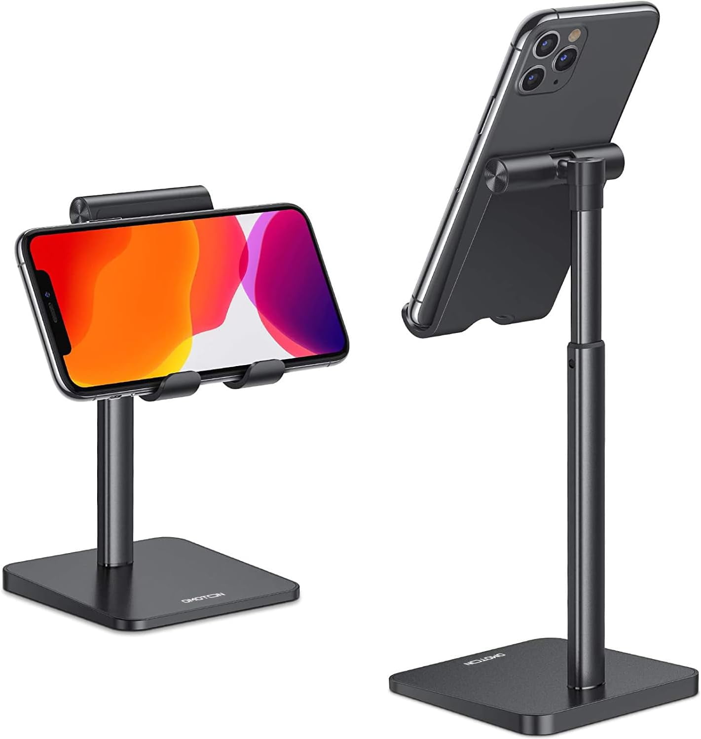 Cell Phone Stand, Adjustable Angle Height Desk Phone Dock Holder for iPhone Air /17/17 Pro/XS Max/XR, Samsung Galaxy S20 / S10 / S9 / S8 and Other Phones (3.5-7.0-Inch), Black