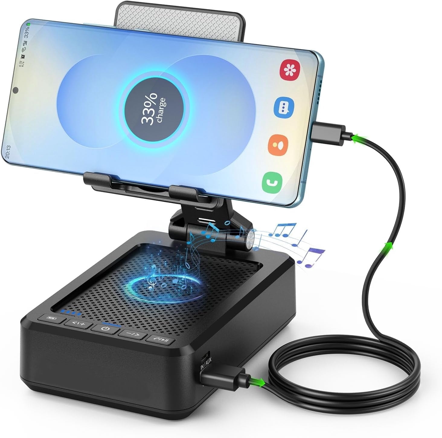 Cell Phone Stand with Bluetooth Speaker,3-in-1 Power Bank Bracket,360° Rotable Foldable Adjustable Phone Holder for Most Phones and Tablets,Cool Tech Gadgets Birthday Gifts for Men Women,Ideal Gifts