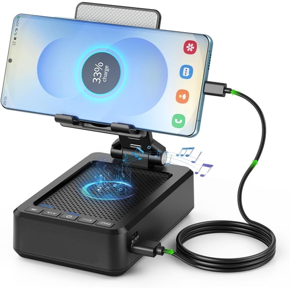 Cell Phone Stand with Bluetooth Speaker,3-in-1 Power Bank Bracket,360° Rotable Foldable Adjustable Phone Holder for Most Phones and Tablets,Cool Tech Gadgets Birthday Gifts for Men Women,Ideal Gifts