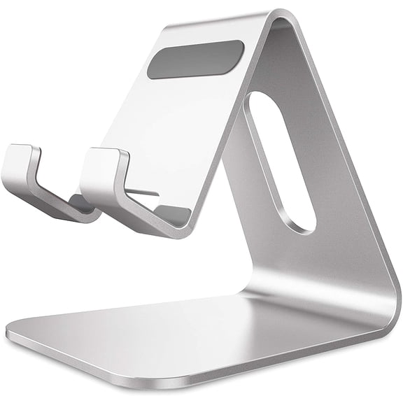 Cell Phone Stand, Cradle, Holder,Aluminum Desktop Stand Compatible with Switch, All Smart Phone, iPhone 11 Pro Xs Max Xr X Se 8 7 6 6s Plus SE 5 5s-Silver