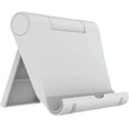 thumbnail image 1 of Cell Phone Stand for Desk Foldable, Desk Phone Holder Stand for Office Kitchen Travel, Mobile Phone Stand for Tablet Stand Phone Dock Cradle Compatible with iPad Switch, All Smartphone (White), 1 of 9