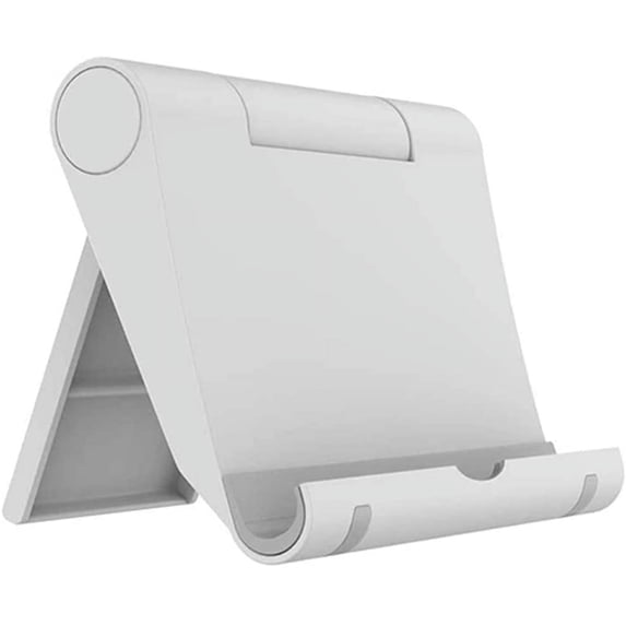 Cell Phone Stand for Desk Foldable, Desk Phone Holder Stand for Office Kitchen Travel, Mobile Phone Stand for Tablet Stand Phone Dock Cradle Compatible with iPad Switch, All Smartphone (White)