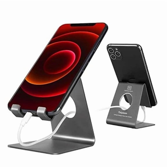 Cell Phone Stand Desk Phone Holder, Cradle, Dock, Compatible With All 4 Grey
