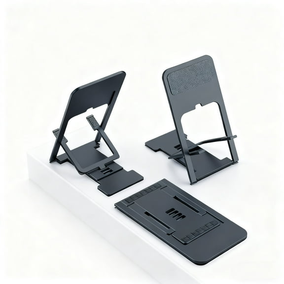 Cell Phone Stand, Foldable Aluminum Adjustable Phone Holder for Desk Portable Travel Essentials Office Accessories for iPhone 17 16 15 14 13 Pro Max Samsung S25 S24 S23 Ultra Kindle