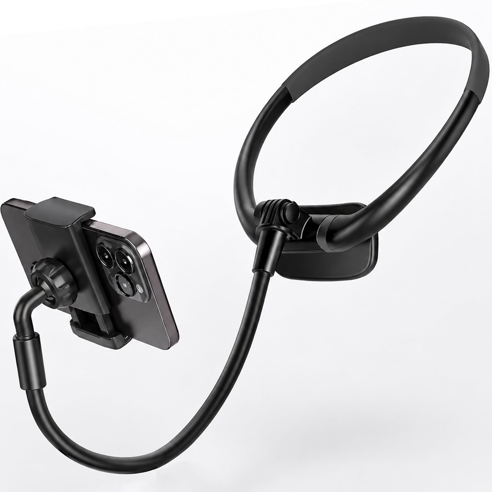 Cell Phone Stand Hanging on Neck, Hands-Free Mobile Phone Holder, 360° Rotation iPhone Tablet Mount Bracket, Universal Lazy Bracket for 4.7''-7.6'' Screen