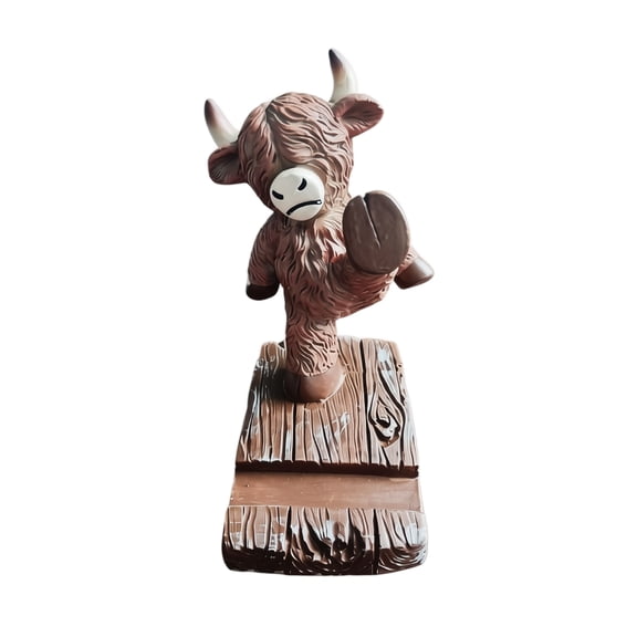 Cell Phone Stand, Resin Cow Figurine Lazy Phone Holder Desktop Ornament for Home Office Decor, Animal Smartphone Stand for Tabletop Decoration