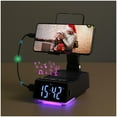 thumbnail image 1 of JDMEOPD Cell Phone Stand with Wireless Bluetooth Speaker & Alarm Clock - 5 in 1 Phone Holder with Speaker Digital Clock Charger Light, Birthday Gifts for Men Women, Gifts for Him Her Dad Mom Husband, 1 of 12