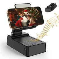 Phone Stand with Wireless Bluetooth Speaker: ETEPEHI 2 in 1 Foldable Phone Holder - HD Surround Sound Compatible with iPhone iPad Samsung Galaxy, Gifts for Men Women (Black)