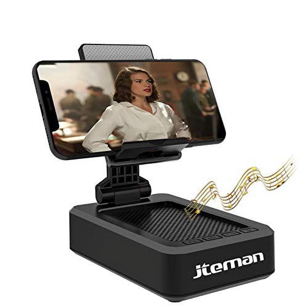 JTEMAN Portable Phone Stand with Speaker Bluetooth Wireless,Gifts for Men  Women,Birthday for Women Men,Kitchen Gadgets for Men,Phone Holder for Desk  
