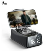 Cell Phone Stand with Wireless Bluetooth Speaker with Led Clock Anti-Slip Base HD Surround Sound for Home Foldable Outdoors Bluetooth Speaker for Desk Bedtable Compatible iPhone/ipad/Samsung Galaxy