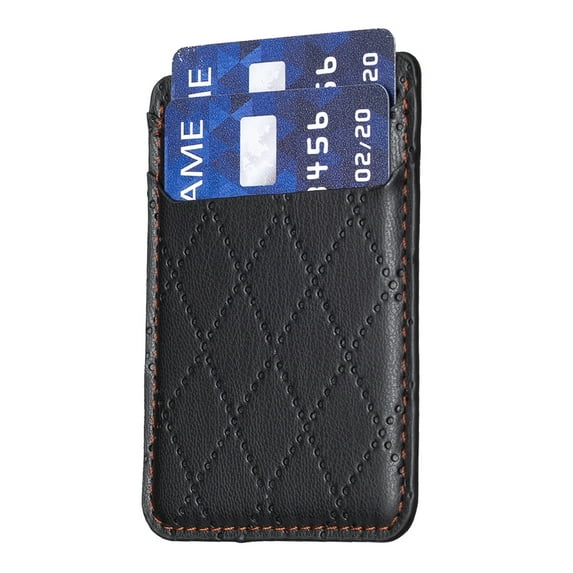 Cell Phone Stick On Card Wallet Sleeve, Adhesive Phone Pocket, with 2 Pocket Slots, Credit Cards/ID Card Holder with Sticker for Back of iPhone,Android and All Smartphones,
Black