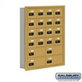 thumbnail image 1 of Cell Phone Storage Locker - 6 Door High Unit (5 Inch Deep Compartments) - 16 A Doors and 4 B Doors - Gold - Recessed Mou, 1 of 1