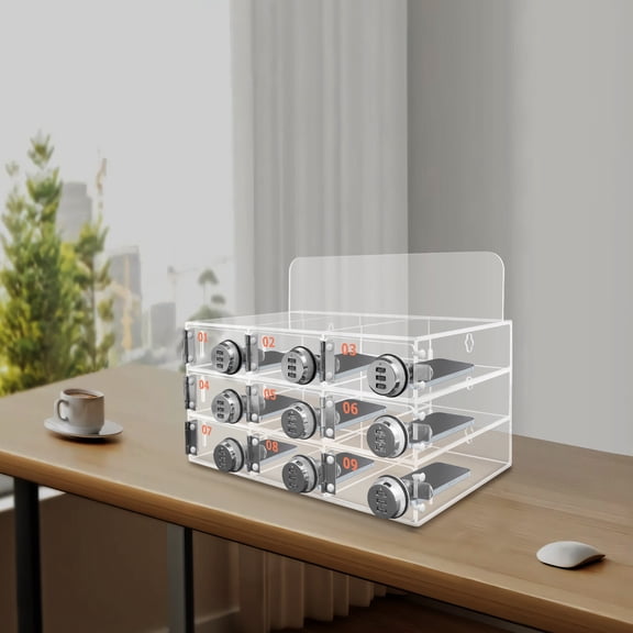 Cell Phone Storage Locker Wall-Mounted Lock Box Acrylic Phone Storage Cabinet