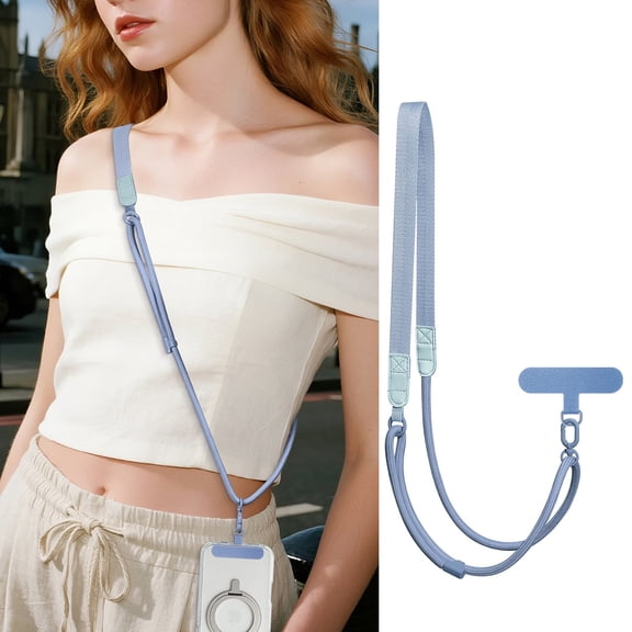 Cell Phone Strap Crossbody, Adjustable Anti Theft Phone Lanyard for iPhone & Android Smartphones, Shopping Travel Essential, Blue