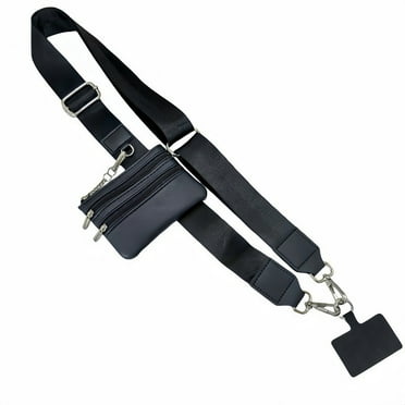 Cell Phone Strap Crossbody Bag for Keys Lipstick Coins Zippered Pouch Adjustable Length Phone Lanyard with Wallet  -A