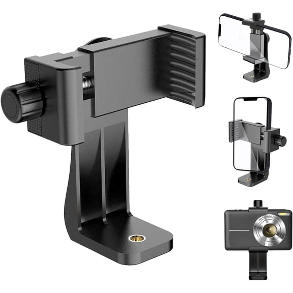 Cell Phone Tripod Mount Holder, Smartphone Tripod Cell Phone Holder Mount Adapter Clip, Digtal Camera Bracket Selfie Lens Monopod Adjustable Ring Light for Camcorder,Compatible for Most Cellphones