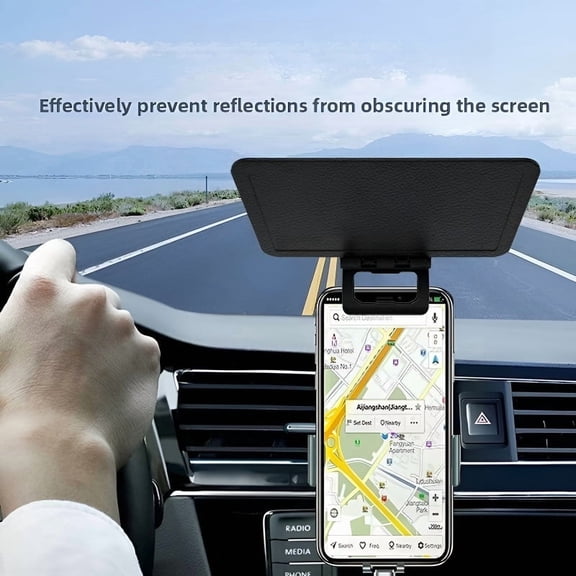 Cell Phone Umbrella Sun Shade for iPhone, Anti-UV Anti-Reflection Anti-Glare Cell Phone Sunshade New Adjustable Sun Visor Phone Holder,Universal All Smartphones 1PackBlack