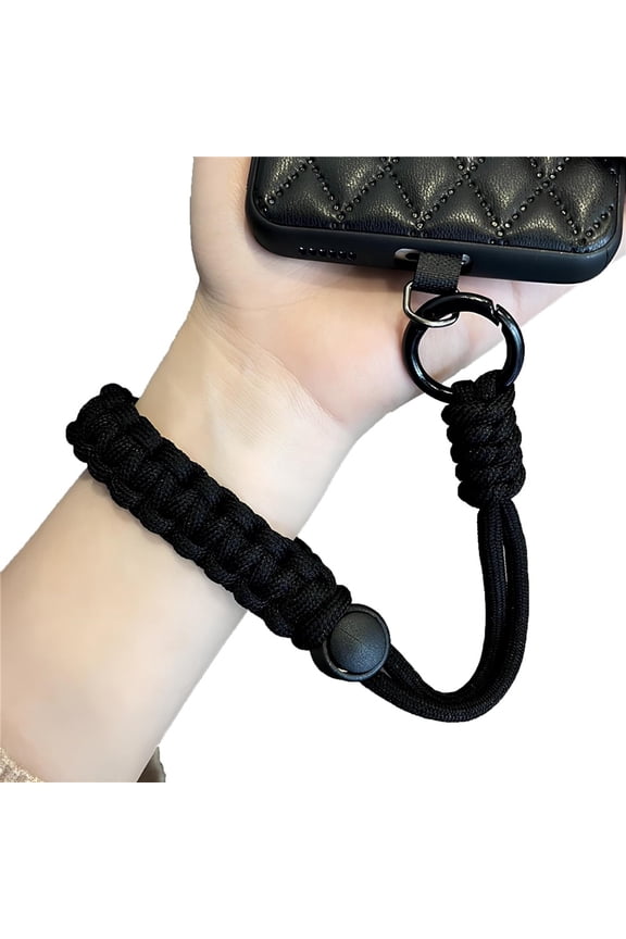 Cell Phone Wrist Strap Lanyard for Men&Women, Handwoven Polyester Cord,Durable for Anti Theft Phones,Keychains (Black)