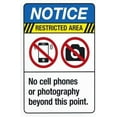 thumbnail image 1 of No Cell Phones or Photography Warning Sign, Metal Signs for Business Home Outdoor Indoor Road Yard Garage Street Wall Caution Custom Decor 8 x 12 Inch, 1 of 4